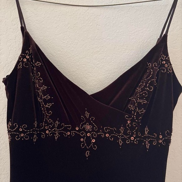 Dave & Johnny Dresses & Skirts - Fairy core 90s Dave and Johnny Maxi chocolate brown maxi dress.